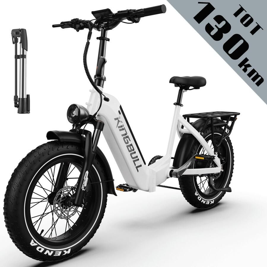 Maxtron Verve Opvouwbare Elektrische Fiets– 960Wh Accu –20×4.0 Inch Fatbike Banden –Actieradius tot 130 km –Voor- en Achter Hydraulische Schijfrem –ZOOM Aluminium Verende Voorvork met Lock-out– Shi o 8 Versnellingen– Elektrische Stadsfiets – Wit