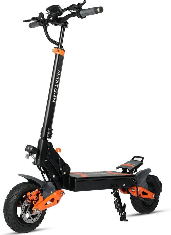 Maxtron X1 Elektrische Step – 749Wh Batterij – 50km Actieradius – 500W Motor – NFC Sleutel Wachtwoord – 10 Tubeless Banden – Voor- en Achter Schijfrem – Opvouwbaar & Lichtgewicht – LED Display – Richtingaanwijzers Links Rechts – Oranje & Zwart