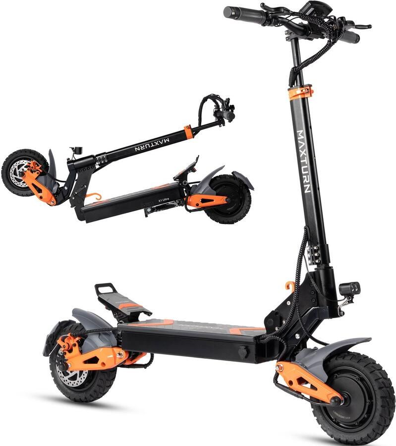 Maxtron X1 Ultra – Elektrische Step – 1000Wh batterij – tot 75km actieradius – 800W dubbele motoren – NFC sleutel wachtwoord – voor- achter- vierwielaandrijving – 10tubeless banden – hydraulische vering – opvouwbaar – LED-display– richtingaanwijzers