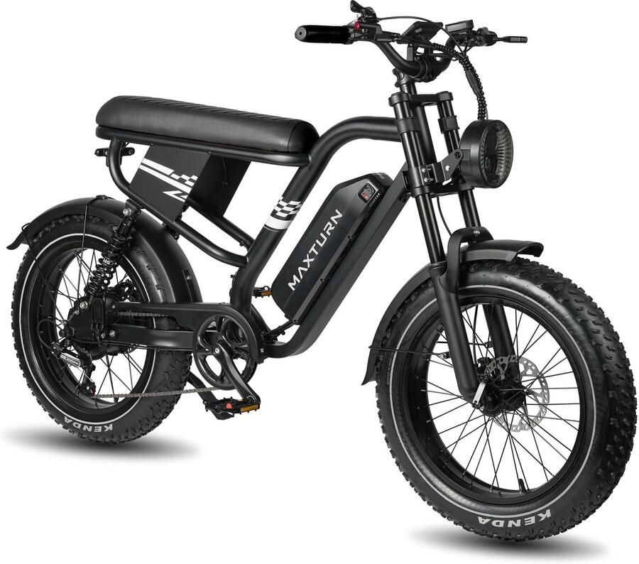 MAXTURN MX10-Elektrische stadsfiets – Accu 48V 13 5Ah – Banden 20×4 0 inch – Shi o 7 versnellingen