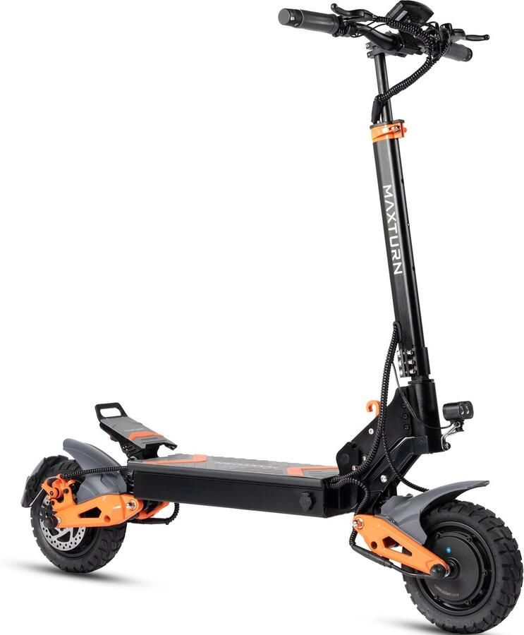 MAXTURN X1 Ultra Elektrische Step 48V 20.8Ah 999Wh batterij 75km Bereik 500W Motor Maximale snelheid 25 km u 10 Inch Tubeless Banden Hydraulische Vering Opvouwbaar LED-Display Oranje Zwart