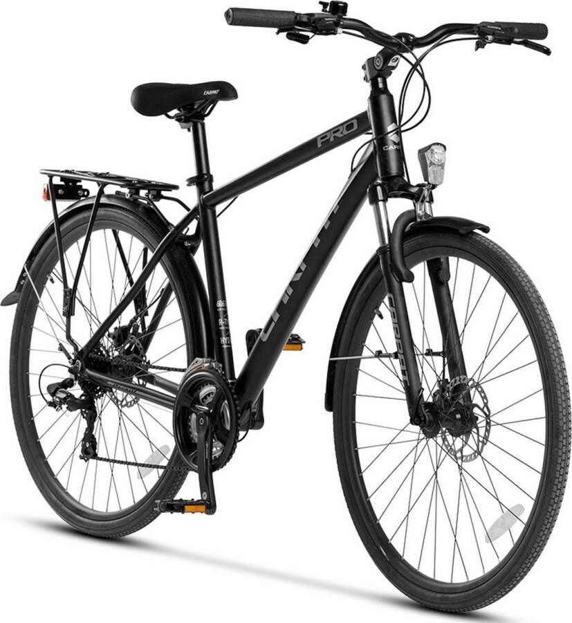 Merax 28 Inch Trekkingfiets voor en 21 Versnellingen Shi o Tourney Aluminium Frame Mechanische Schijfrem Citybike en Commuter Fiets