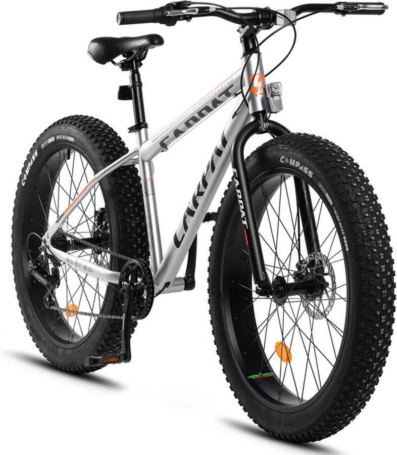 Merax Fatbike 26 x 4.0 Inch Fat Tire MTB Geschikt voor 170 cm en hoger 7 Versnellingen Shi o Kettenschakeling Mechanische Schijfrem Mountainbike voor en