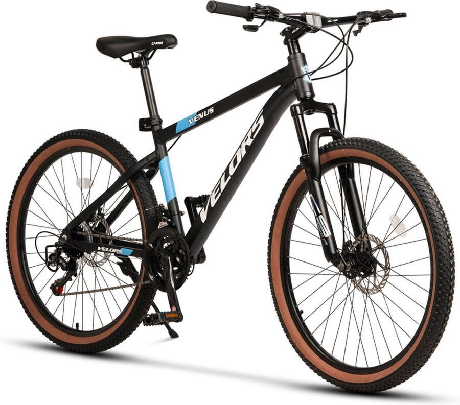 Merax Mountainbike 26 27.5 Inch Aluminium Frame 21 Versnellingen Shi o Tourney TZ Mechanische Schijfrem Hardtail MTB voor en Jeugd