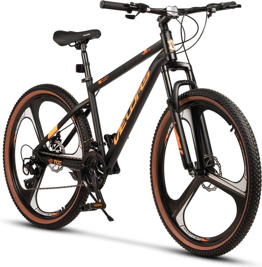 Merax Mountainbike 27.5 Inch en 21 Versnellingen Lichtgewicht Stalen Frame Magnesium Velgen met 3 Spaken Mechanische Schijfrem Hardtail MTB