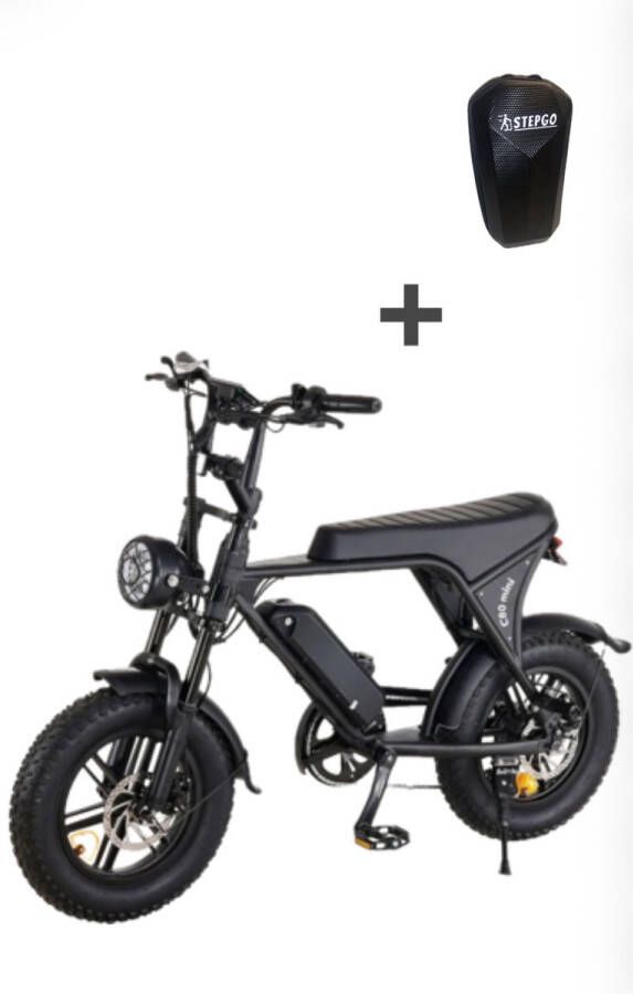 'merkloos'' mini fat bike c80 mini elektrische fiets fat bike elektrische fiets licht blauw mini fat bike 10 15 20 25km h zithoogte 1 m ongeveer 40 50 km actieradius - Foto 2