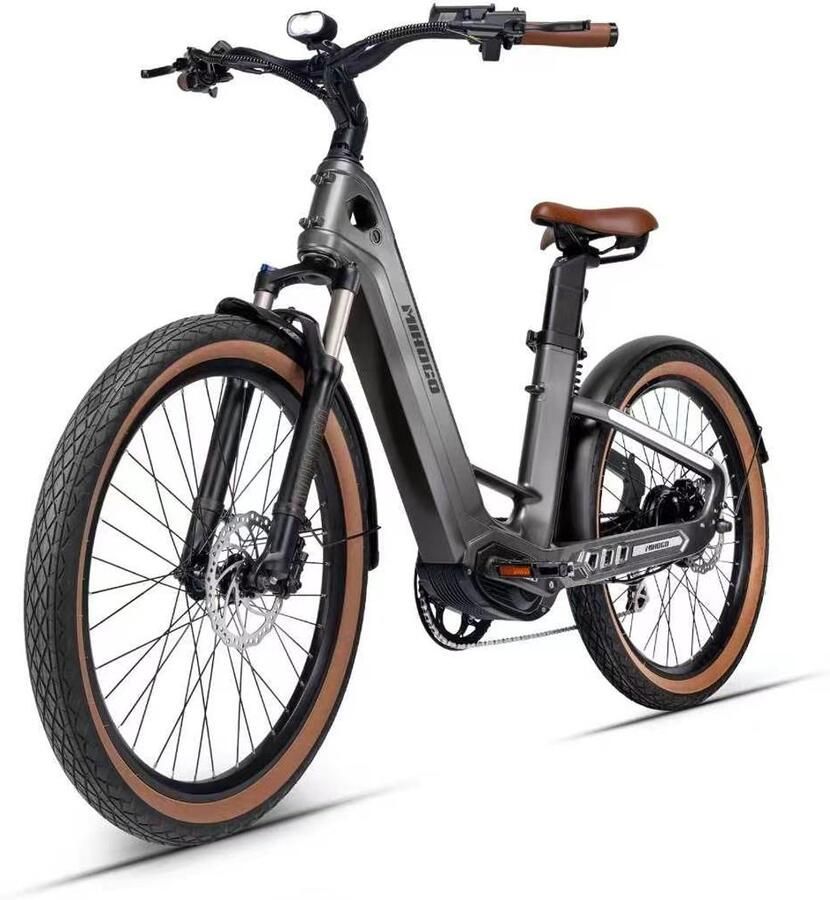 MIHOGO Air E-bike 25 km u 26inch 195km actieradius 750W motor 921.6Wh accu grijs