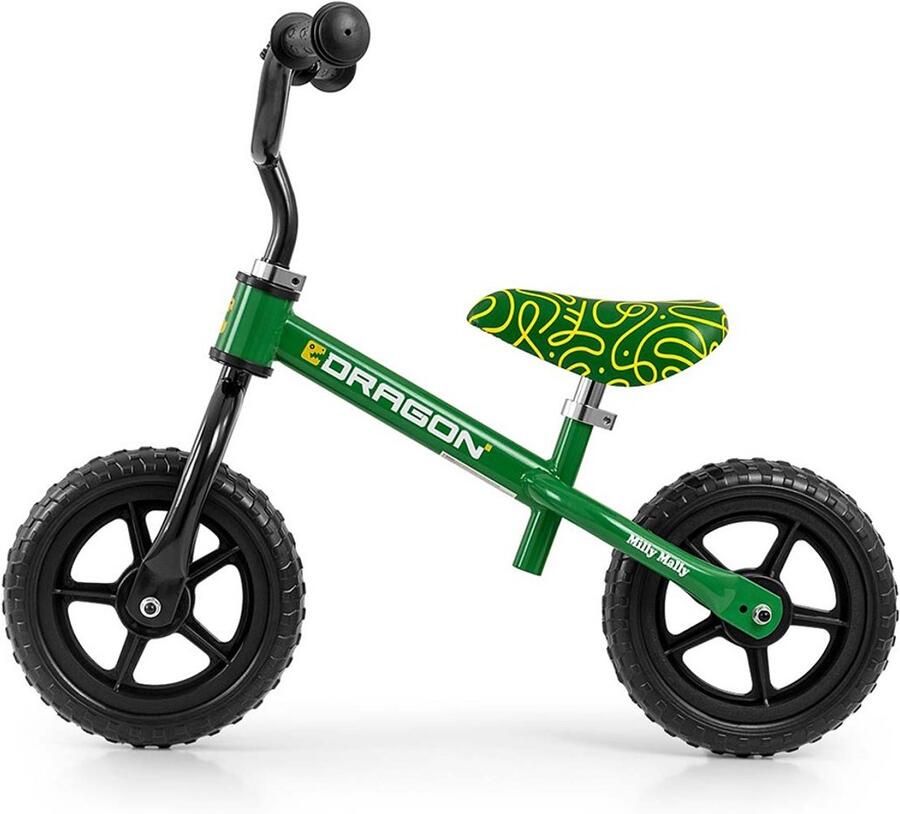 Milly Mally Dragon loopfiets groen 10 inch Kinderloopfiets