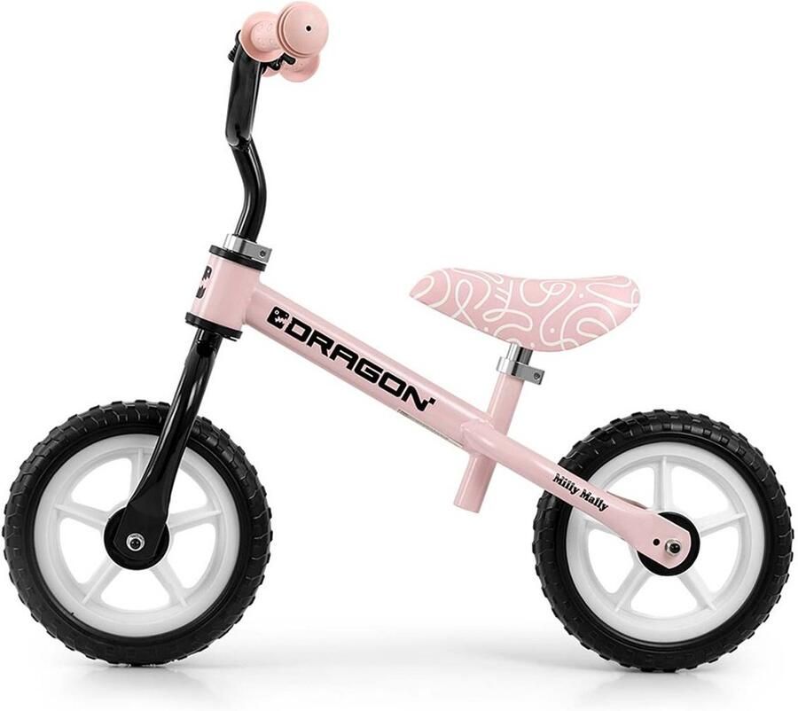 Milly Mally Dragon loopfiets roze 10 inch Kinderloopfiets