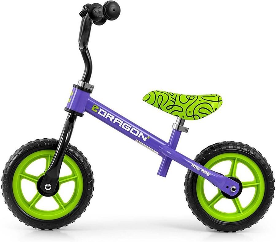 Milly Mally Dragon loopfiets violet 10 inch Kinderloopfiets