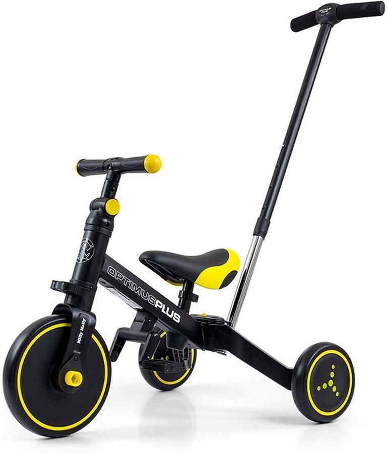Milly Mally Optimus Plus 4in1 driewieler zwart Kinderdriewieler