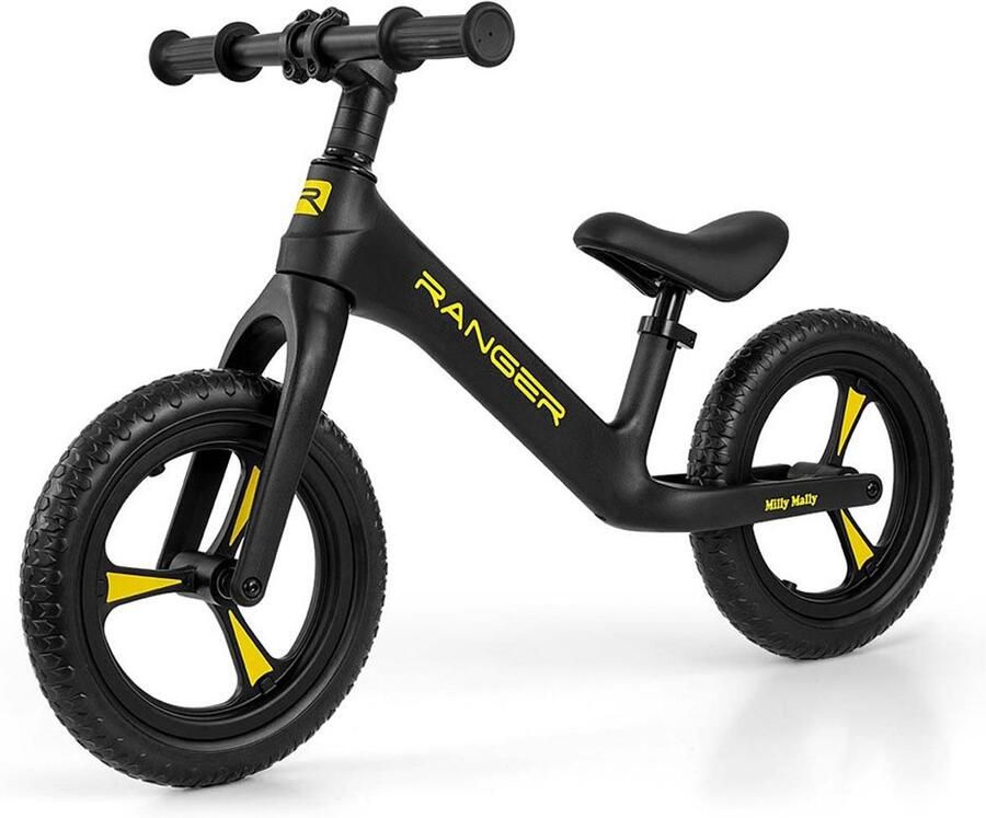 Milly Mally Ranger loopfiets 12 inch zwart Kinderloopfiets