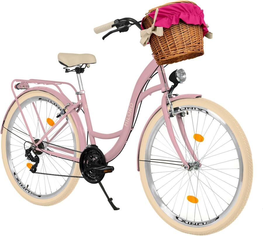 Milord damesfiets 26 inch stadsfiets met 1 versnelling bruin frame