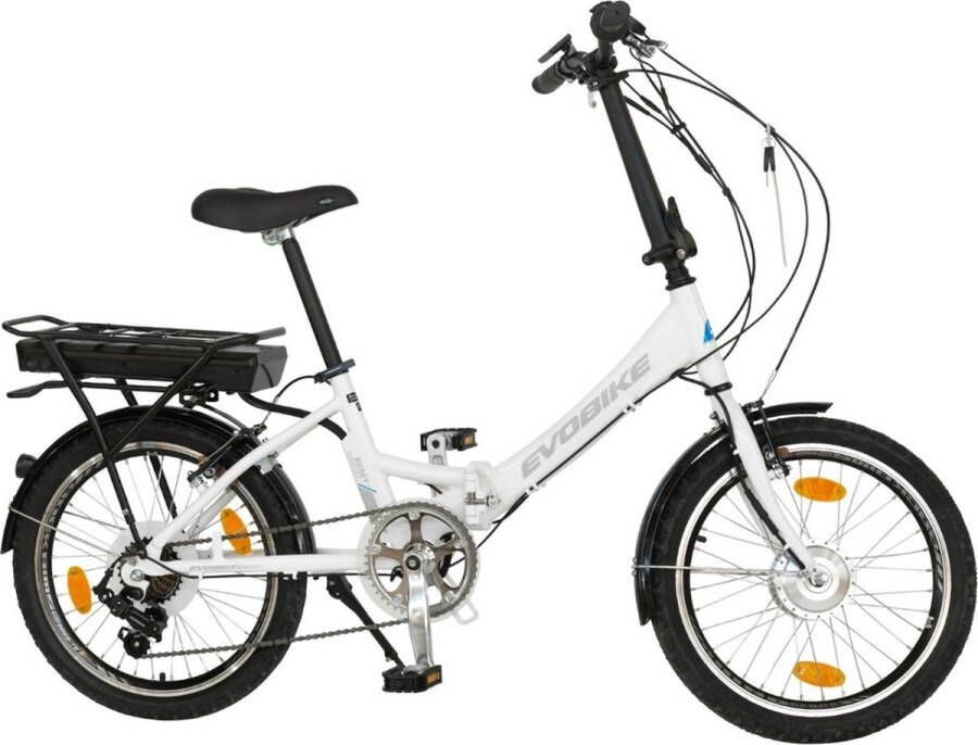 Minerva E-Folding Evobike Elektrische Vouwfiets 20 Inch 33 cm 7 Versnellingen V-Brakes Wit