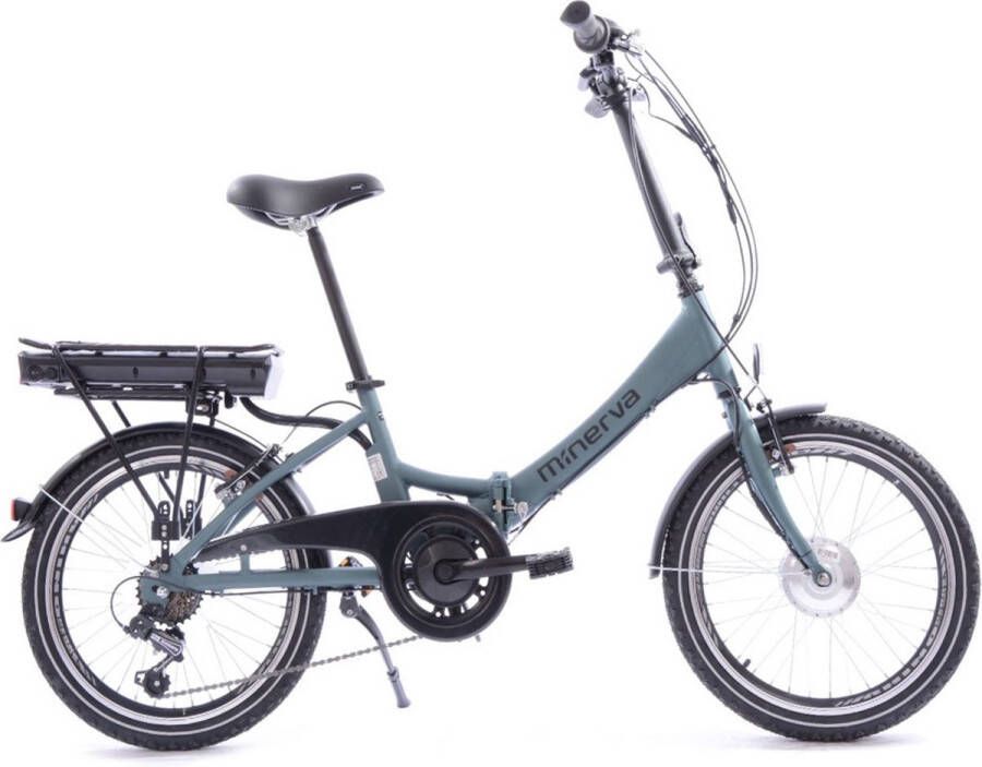 Minerva E-Foldo Elektrische Vouwfiets E-bike 20 Inch 33 cm 7 Versnellingen V-Brakes Matgroen