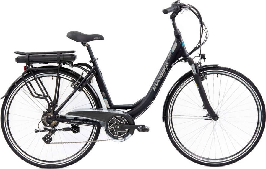 Minerva Evobike RM Elektrische Fiets 28 Inch E-bike 49 cm Achterwielmotor Damesfiets 7 Versnellingen V-Brakes Zwart