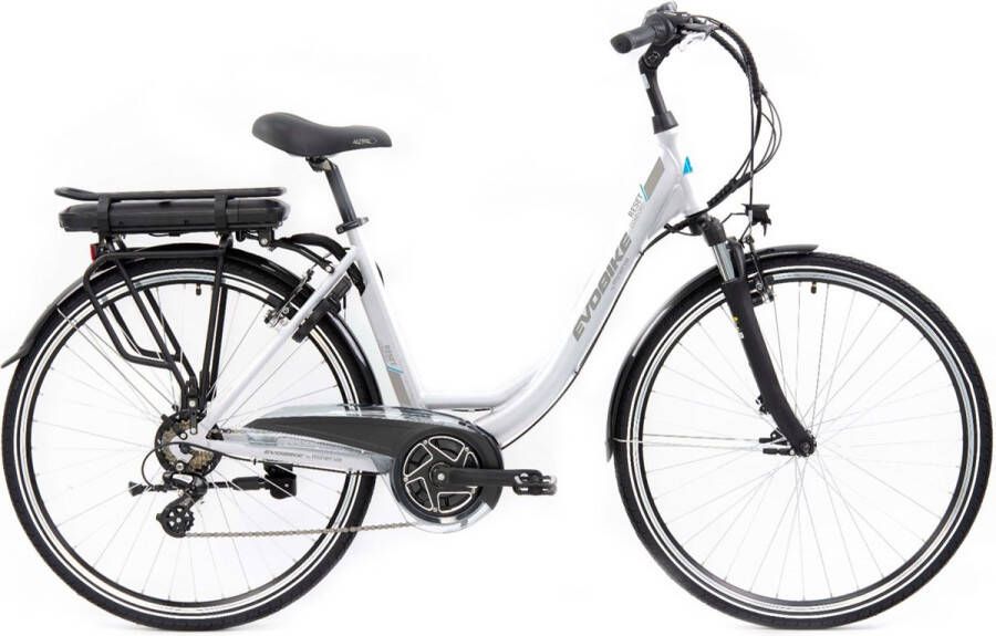 Minerva Evobike RM Elektrische Fiets 28 Inch E-bike 49 cm Achterwielmotor Damesfiets 7 Versnellingen V-Brakes Wit