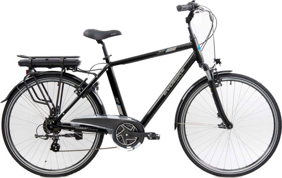 Minerva Evobike RM Elektrische Fiets 28 Inch E-bike 53 cm Achterwielmotor Herenfiets 7 Versnellingen V-Brakes Zwart