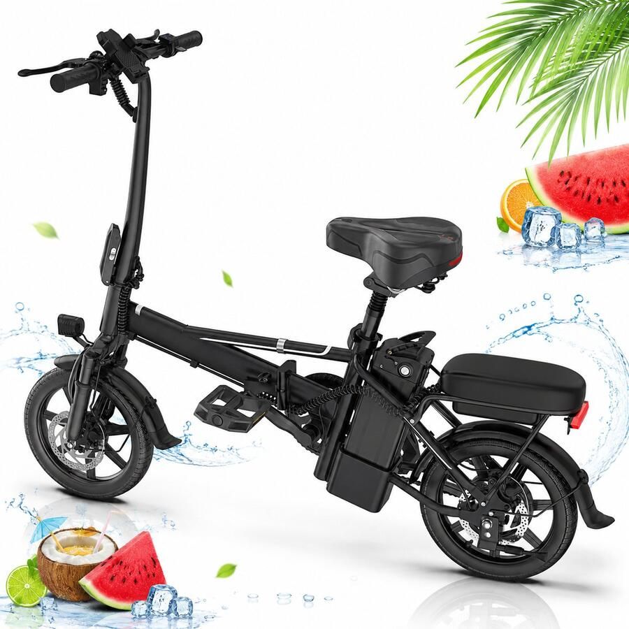 Minicee 14‑inch Opvouwbare Elektrische Fiets 500W Borstelloze Motor 48V 15 6Ah Lithium‑ion Accu Mini E‑fiets met Twee Zitplaatsen voor Volwassenen Stadspendel