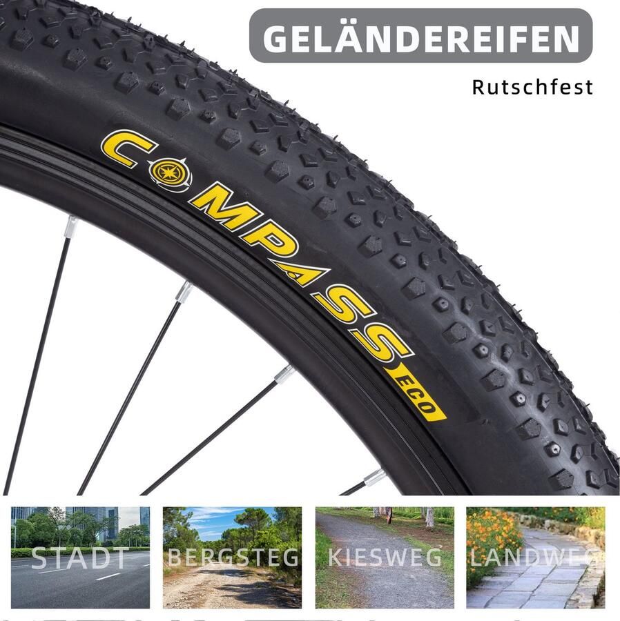 MIVRAY Mountainbike – 26 Inch – 21 Versnellingen Met Kettingschakeling – IJzeren Frame – Wit – Met Voorvorkvering En Schijfrem