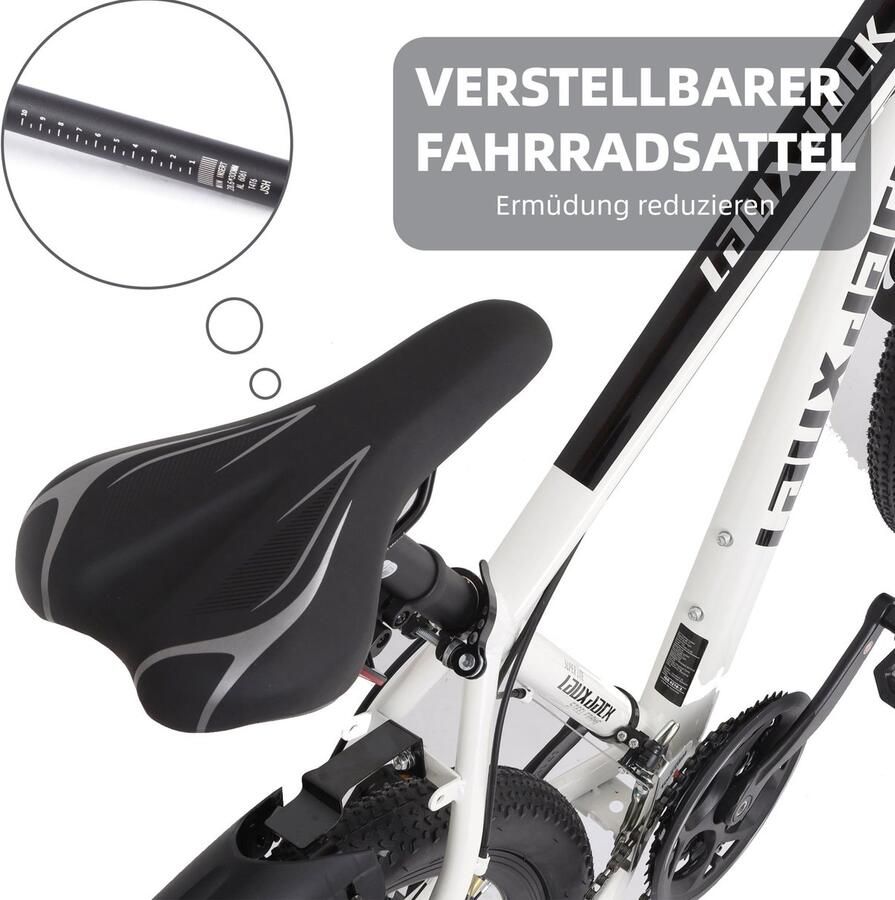 MIVRAY Mountainbike 28 Inch 21 Versnellingen Stalen Frame Wit Schijfrem Voorvorkvering Voor En Voor Dagelijks Gebruik