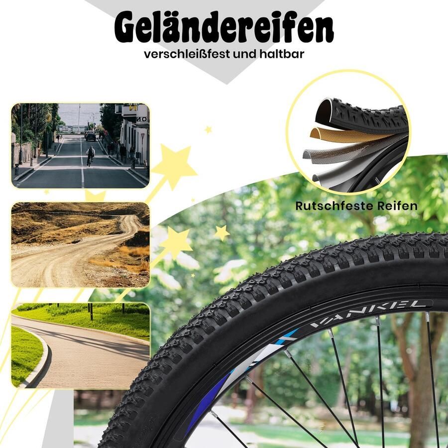 MODFU 24 Inch Mountainbike 6 Versnellingen Verende Voorvork Voor Schoolweg En Vrije Tijd IJzer Geel