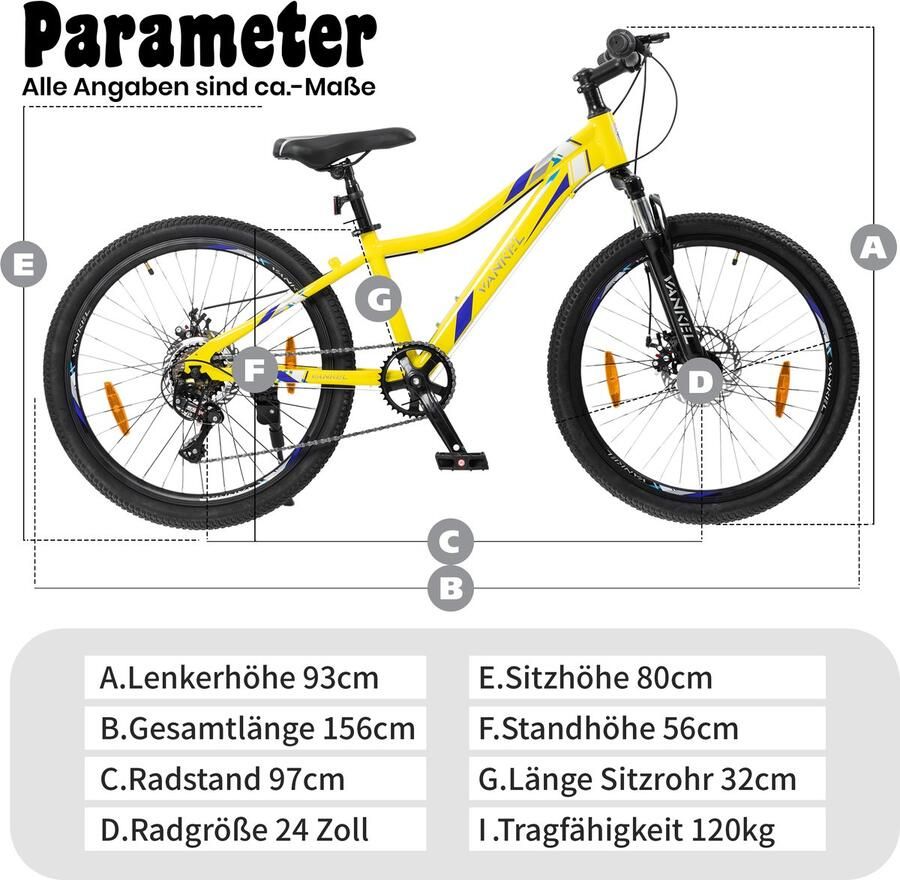 MODFU 24 Inch Mountainbike 6 Versnellingen Verende Voorvork Voor Schoolweg En Vrije Tijd IJzer Geel