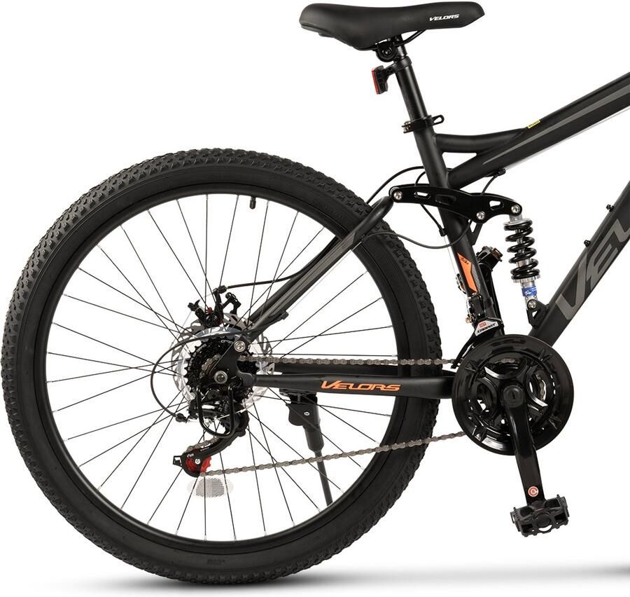 MODFU Mountainbike Volledig Geveerd 21 Versnellingen Mechanische Schijfremmen Voor Terreinritten Koolstofstaal 26 Inch