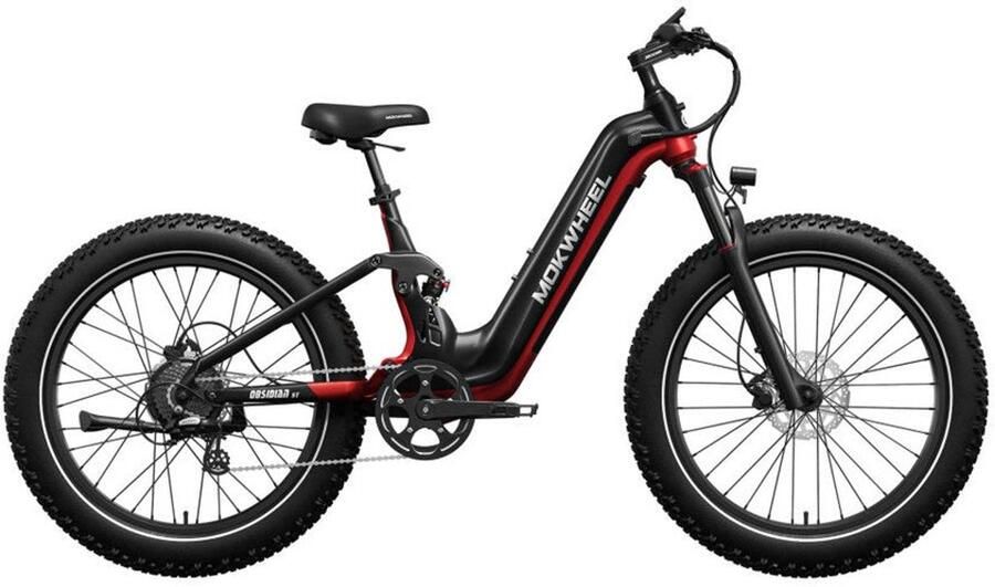 Mokwheel Obsidian ST – Zwart Rood – 720Wh Elektrische Fatbike