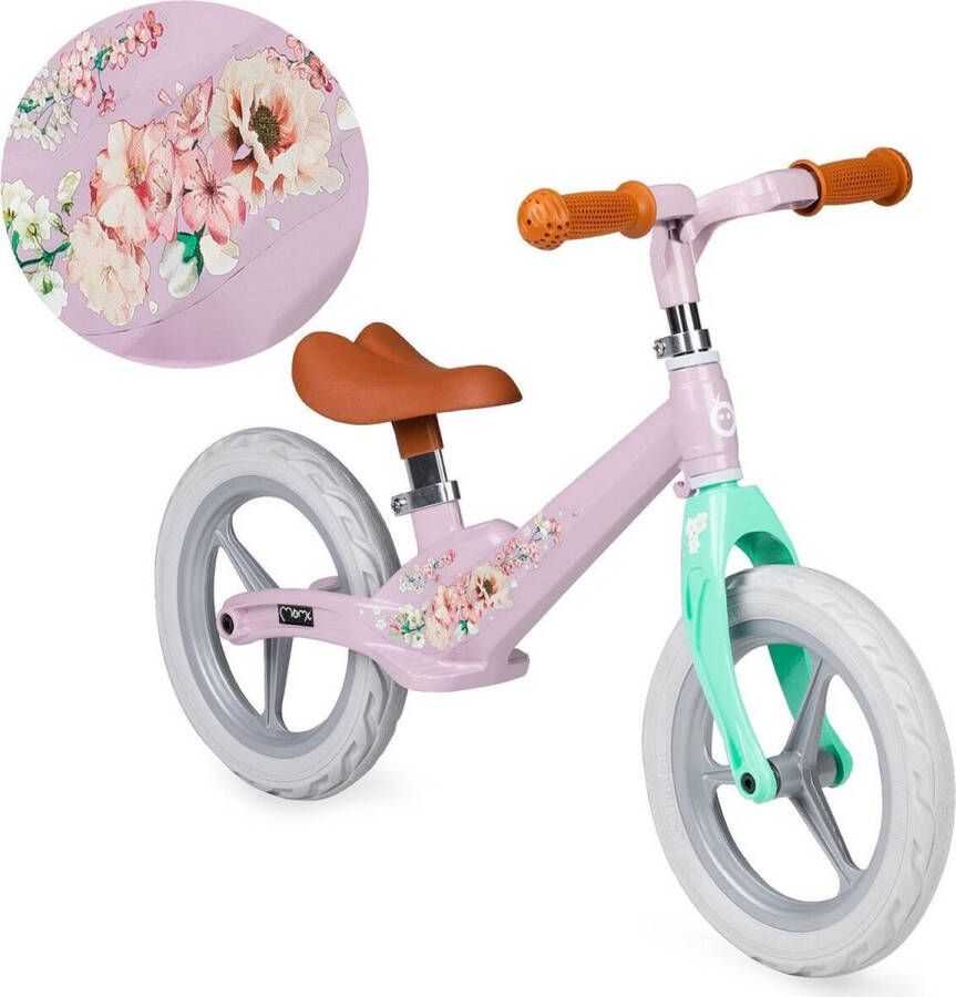 Momi Ulti Magnesium Loopfiets Balance Bike Pink Flower