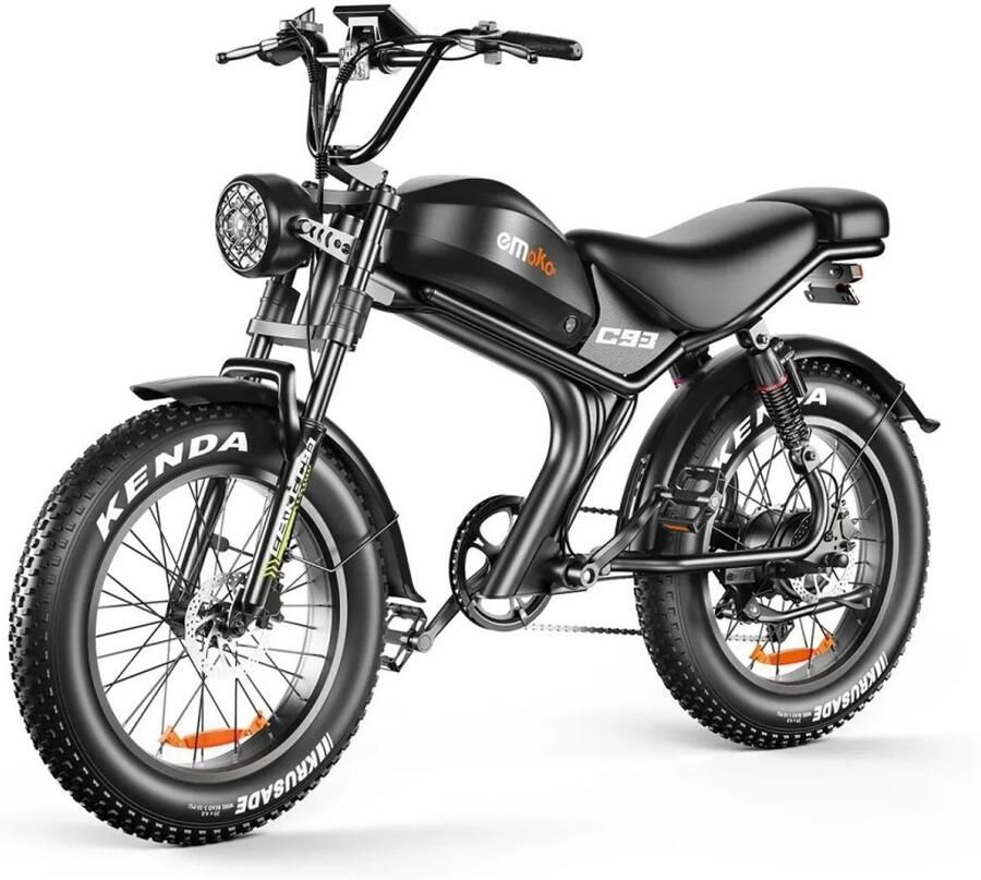 Nie d C93 Elektrische Fiets 20 x 4.0 Inch Fatbike Banden 48V 20Ah 250W Motor Verlengd Duo Zadel Actieradius 90 km 7 Versnellingen Dubbele schijfrem