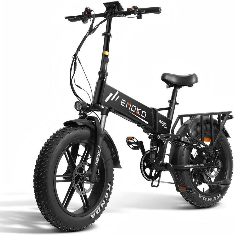 Nie d EC20 Opvouwbare Elektrische Fiets 80km bereik 250W 48V 18Ah batterij met legering achterrek-zwart
