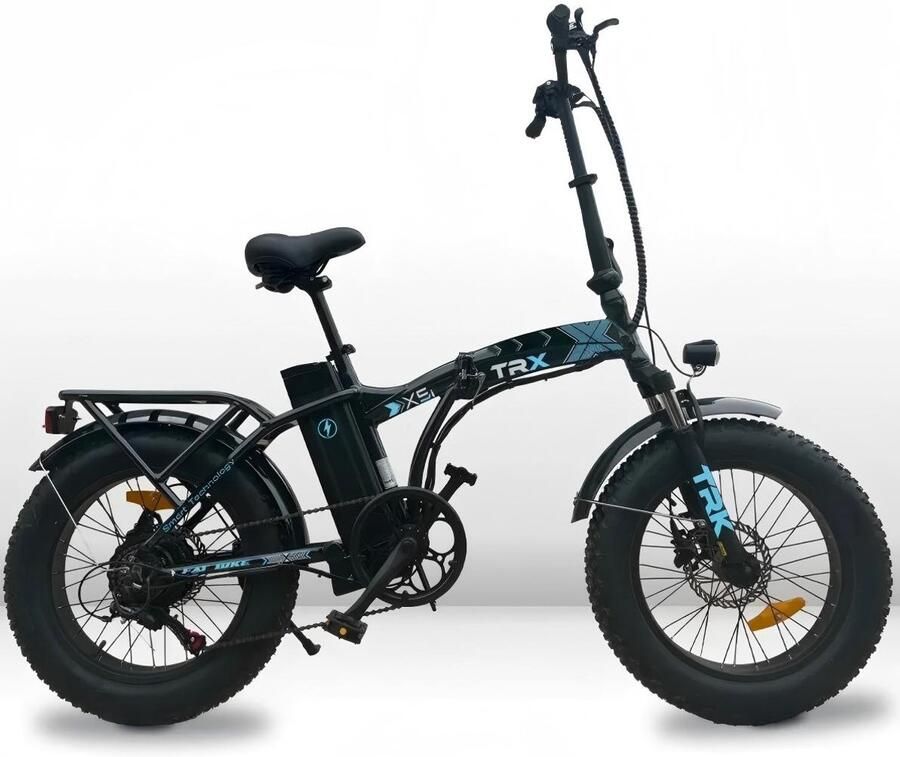 Nie d X5i Elektrische fiets 90km lange levensduur van de batterij-48v13ah-250W motor-20x4 voet brede banden- Zwart blauw