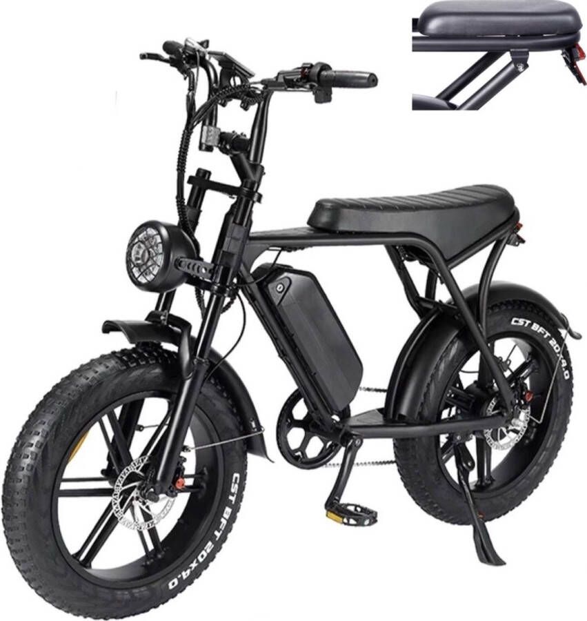 Ninryde V8 PRO Hydraulische rem model Fatbike Elektrische Fiets E Bike 250W 15Ah Zwart Incl. Alarmslot Bagagerek - Foto 1
