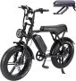 Ninryde V8 PRO Hydraulische rem model Fatbike Elektrische Fiets E Bike 250W 15Ah Zwart Incl. Alarmslot Bagagerek - Thumbnail 1