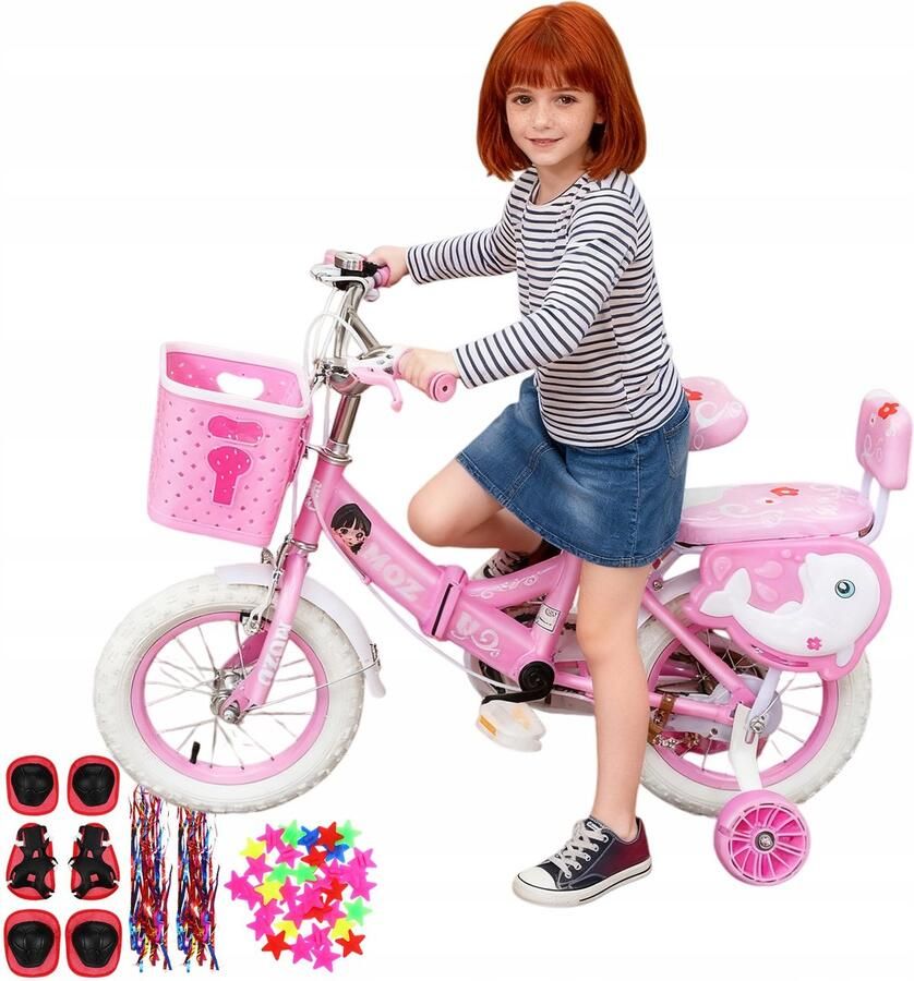 No No Kinderfiets 16 Inch Roze Meisjesfiets Opvouwbaar met Mandje en Duwstang Inclusief Gift