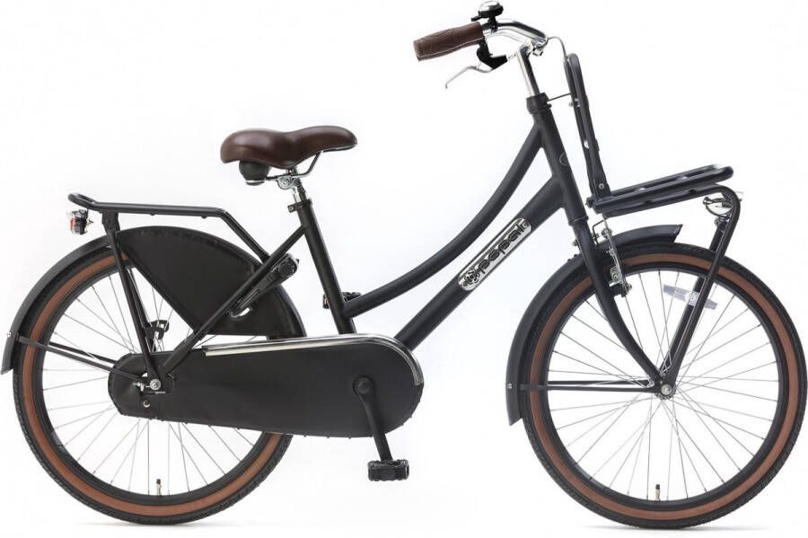Popal Daily Dutch Basic 22 Inch 36 cm Meisjes Terugtraprem Matzwart