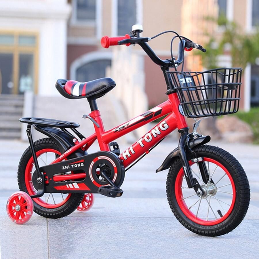 Omabeta Kinderspeelgoedserie Kinderfiets – 14 inch – 2-6 jaar Trainingswielen d Rood