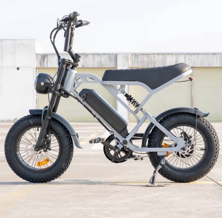 Omidbikes V20 Mini Fatbike 2025 250W Hydr. Remmen + Alarm 2 Jaar Garantie Grijs