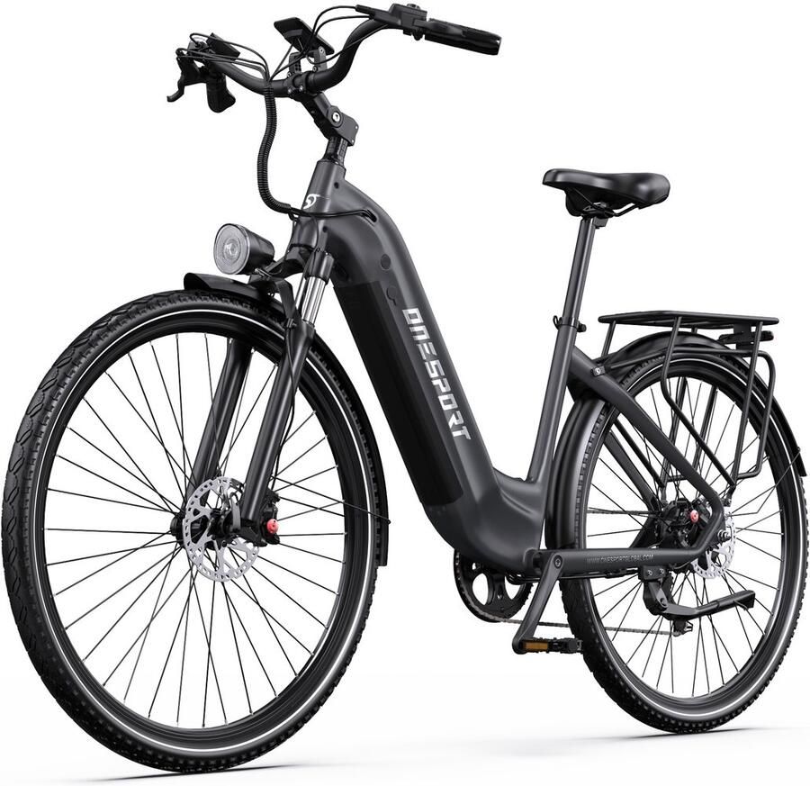 OneSport Elektrische Fiets OT05PRO 140 km Actieradius 810Wh 22.5Ah Accu 28 Inch Wielen Shi o 7 Versnellingen Hydraulische Schijfrem Aluminium Frame LCD Display & APP Elektrische Stadsfiets Technisch grijs
