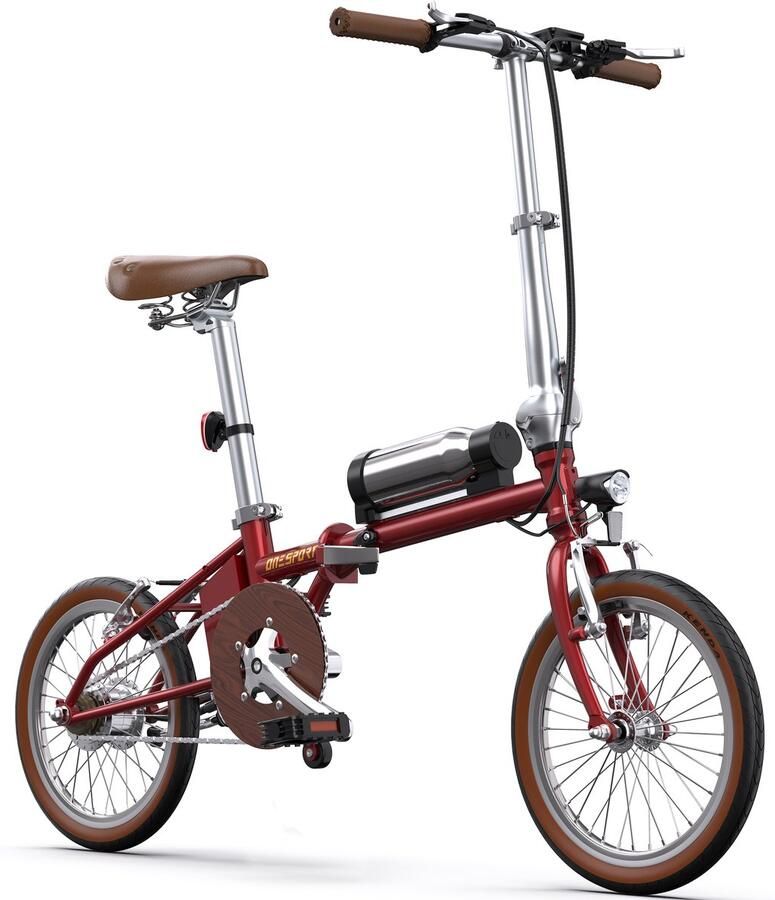 OneSport Elektrische Fiets OT12 Compacte Elektrische Vouwfiets 36V 5.2Ah Accu 40 km Actieradius 16×1.35 inch Banden Snelle Oplaadtijd 2 5 uur Ideaal voor Stad en Woon-werkverkeer Rood