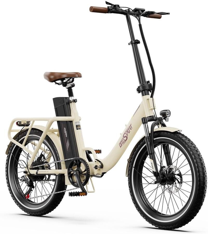 OneSport Elektrische Fiets OT16-2 Elektrische Vouwfiets 816Wh 17Ah Accu Tot 90km Actieradius 20x3 inch Banden Shi o 7 Versnellingen schijfrem voor en achter- Wit