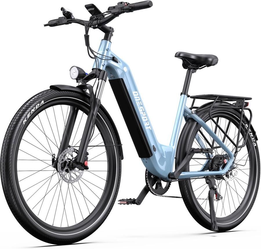 OneSport Onesprot WT05 Elektrische Stadsfiets 27 5 inch – Uitneembare 655Wh Accu – Tot 120 km Bereik – Shi o 7-Speed – Hydraulische Rem –Koppelingssensor –App–Elektrische Fiets –Blauw