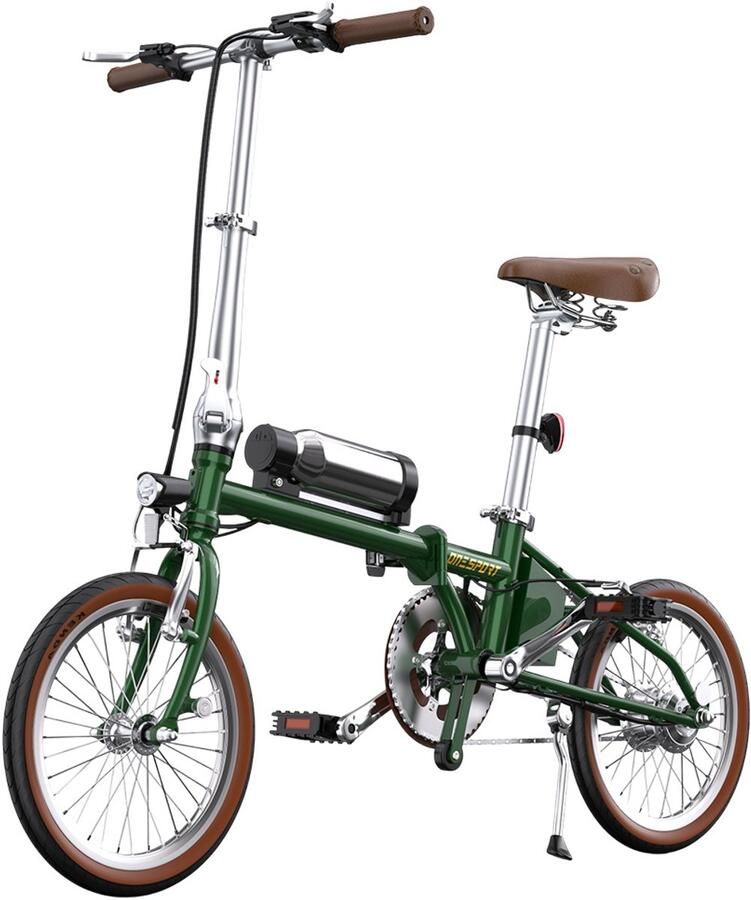 OneSport OT02 opvouwbare elektrische fiets 250 W motor 36 V 5 2 Ah accu 16 inch banden maximale snelheid 25 km u actieradius 25 km V-type rem groen