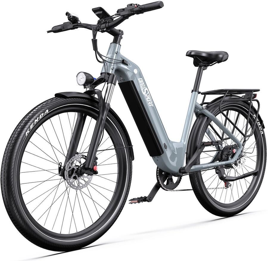 OneSport 【BLACK Friday Deals】 Elektrische Fiets OT05PRO 810Wh Verwijderbare Batterij 140km Actieradius 28 Wielen Shi o 7 Versnellingen Hydraulische Schijfrem Aluminium Frame LCD Display & APP Elektrische Stadsfiets Grijsblauw - Foto 2