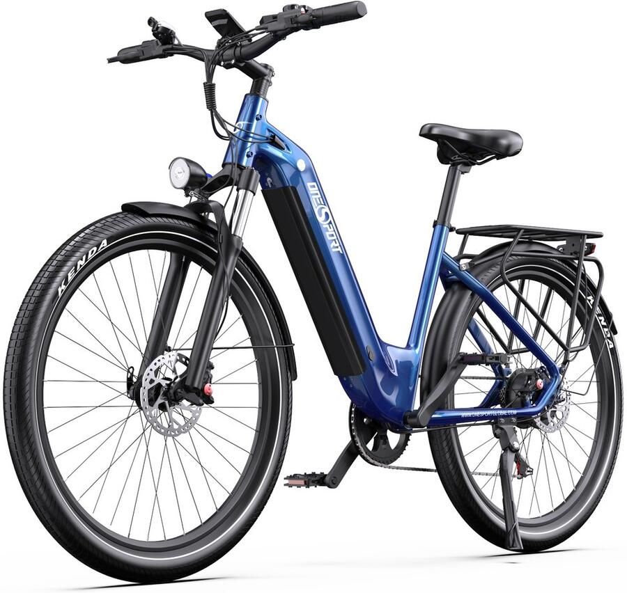 OneSport OT05 Elektrische Fiets 250W Motor 36V 18.2Ah Accu 60-120km Maximale Bereik 27.5 Inch Banden Shi o 7 Versnellingen Donkerblauw