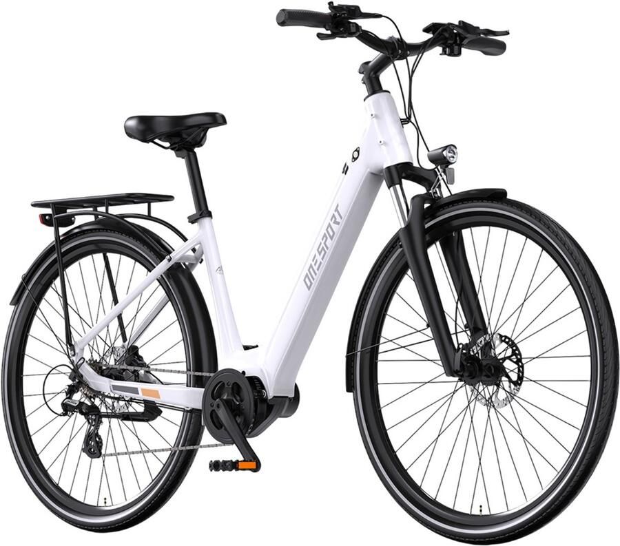 OneSport OT07 elektrische fiets 250 W BAFANG-motor 36 V 14 Ah-accu 27 5 inch banden maximale snelheid 25 km u actieradius 110 km schokdempende vork hydraulische schijfrem SHI O 7 versnellingen wit