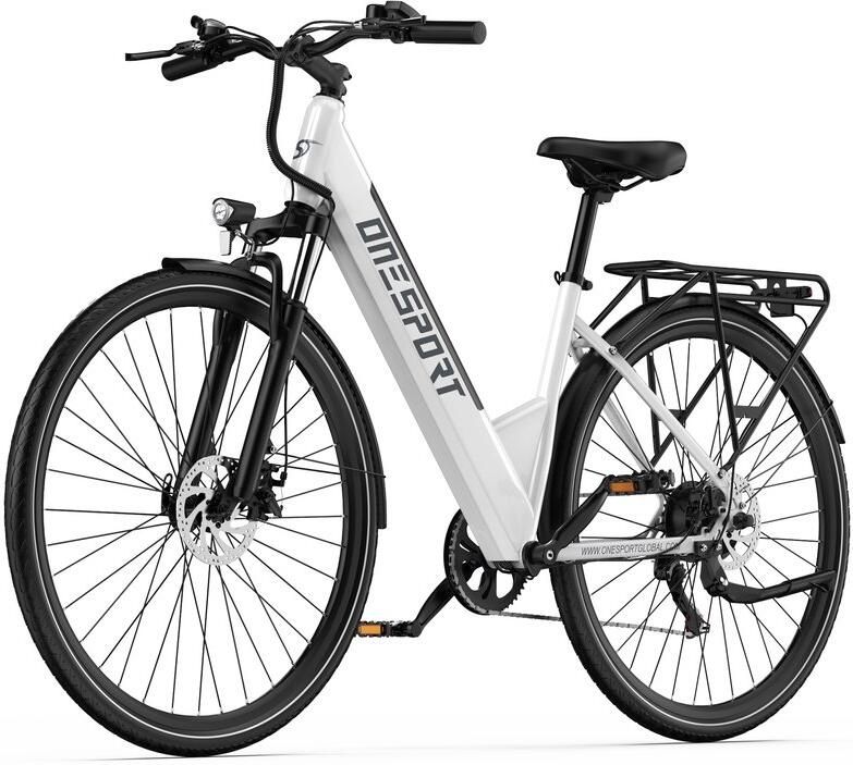 OneSport OT12 Elektrische Fiets 250 W Motor 36 V 13 Ah Accu 27 5 inch Banden Maximale Snelheid 25 km u 65 km Bereik Shi o 7 Versnellingen Wit