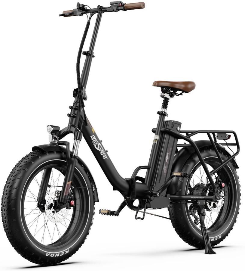 OneSport OT16Max Elektrische Fiets –Opvouwbaar – 48V 18Ah Accu – Actieradius tot 120 km –Aluminium Lage Instap – 20×4.0 Inch Fatbike–Shi o 7 Versnellingen–Hydraulische Schijfrem –Bluetooth Verbinding–Max. Belasting 120 kg–Stads E-bike–Zwartbruin