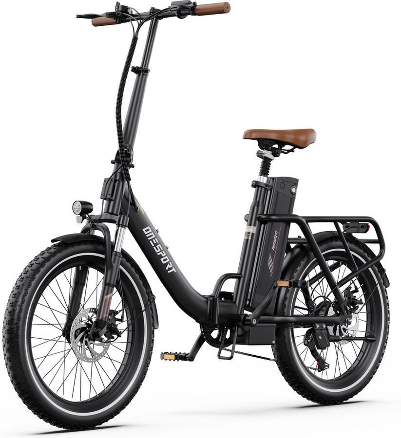OneSport OT16Pro Elektrische Fiets–Opvouwbaar–48V 18Ah Accu–Actieradius tot 90 km–Aluminium Lage Instap–20×3.0 Inch Fatbike –APP –Bluetooth Verbinding – Stads E-bike – LCD Elektrische Vouwfietsen – Zwart